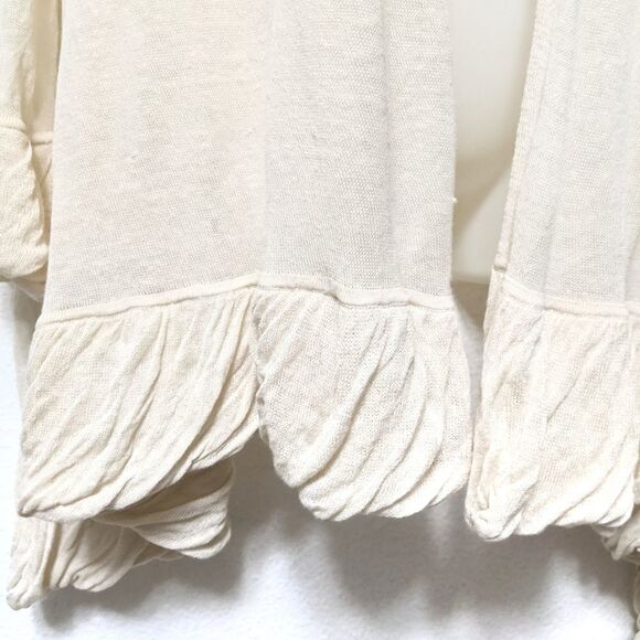 SPIEGEL Cream Linen Open Front Cardigan S - Picture 4 of 5